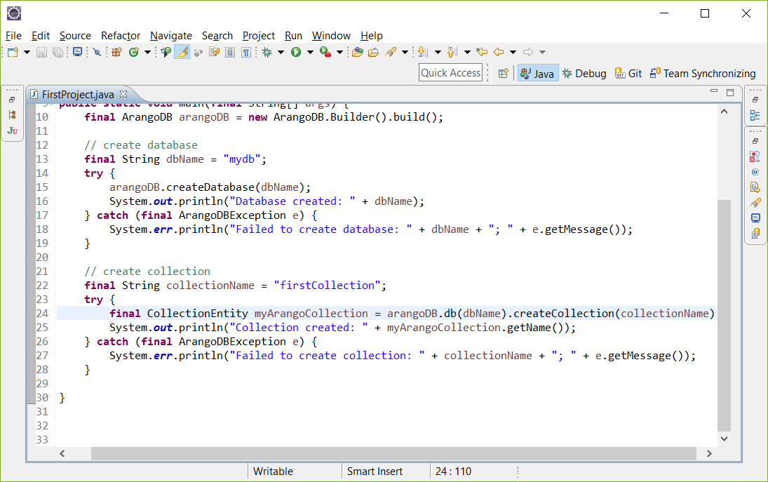 ArangoDB Tutorial sync Java