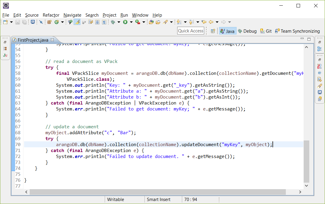 ArangoDB Tutorial sync Java
