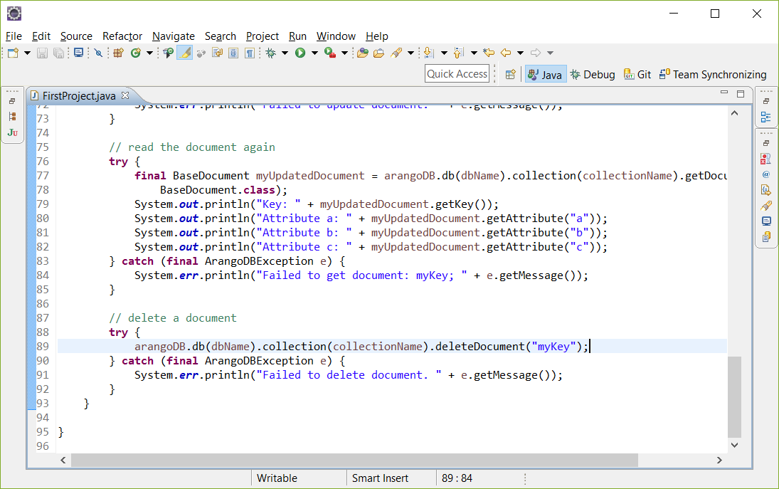 ArangoDB Tutorial sync Java